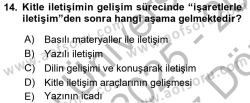 Gastronomi Ve Medya Dersi 2025 - 2026 Yılı (Vize) Ara Sınav Soruları 14. Soru