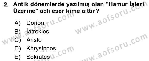 Gastronomi Ve Medya Dersi 2025 - 2026 Yılı (Vize) Ara Sınav Soruları 2. Soru