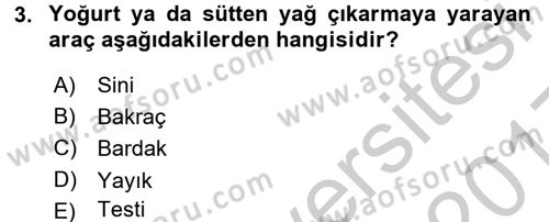 İçecek Bilgisi Dersi 2016 - 2017 Yılı 3 Ders Sınav Soruları 3. Soru