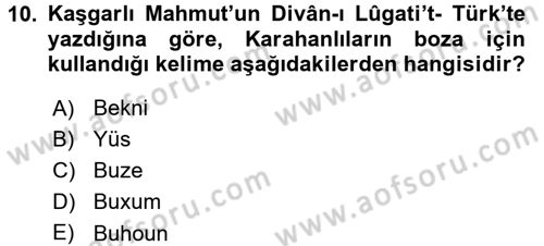 İçecek Bilgisi Dersi 2016 - 2017 Yılı (Final) Dönem Sonu Sınav Soruları 10. Soru