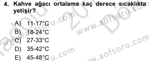 İçecek Bilgisi Dersi 2016 - 2017 Yılı (Final) Dönem Sonu Sınav Soruları 4. Soru