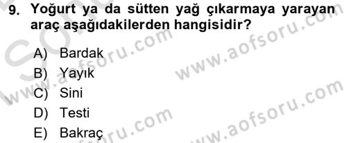 İçecek Bilgisi Dersi 2016 - 2017 Yılı (Final) Dönem Sonu Sınav Soruları 9. Soru