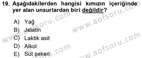 İçecek Bilgisi Dersi 2017 - 2018 Yılı 3 Ders Sınav Soruları 19. Soru
