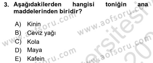 İçecek Bilgisi Dersi 2020 - 2021 Yılı Yaz Okulu Sınav Soruları 3. Soru