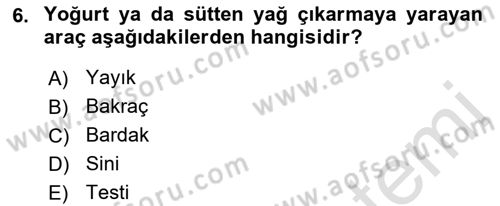İçecek Bilgisi Dersi 2022 - 2023 Yılı (Final) Dönem Sonu Sınav Soruları 6. Soru