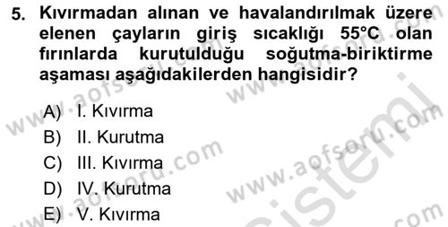 İçecek Bilgisi Dersi 2022 - 2023 Yılı Yaz Okulu Sınav Soruları 5. Soru