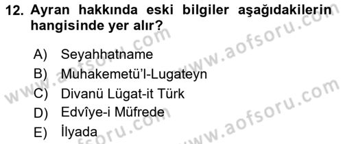 İçecek Bilgisi Dersi 2023 - 2024 Yılı Yaz Okulu Sınav Soruları 12. Soru