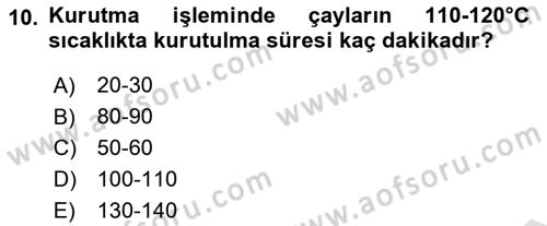 İçecek Bilgisi Dersi 2025 - 2026 Yılı (Vize) Ara Sınav Soruları 10. Soru