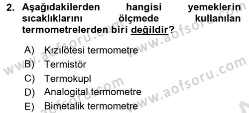 Yiyecek Ve İçecek İşletmeciliği Dersi 2022 - 2023 Yılı (Final) Dönem Sonu Sınav Soruları 2. Soru
