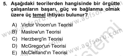 Yiyecek Ve İçecek İşletmeciliği Dersi 2022 - 2023 Yılı (Final) Dönem Sonu Sınav Soruları 5. Soru