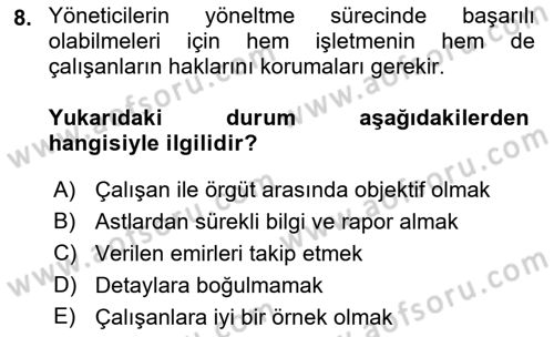 Yiyecek Ve İçecek İşletmeciliği Dersi 2023 - 2024 Yılı (Final) Dönem Sonu Sınav Soruları 8. Soru