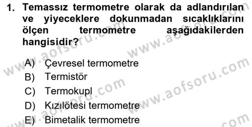 Yiyecek Ve İçecek İşletmeciliği Dersi 2023 - 2024 Yılı Yaz Okulu Sınav Soruları 1. Soru