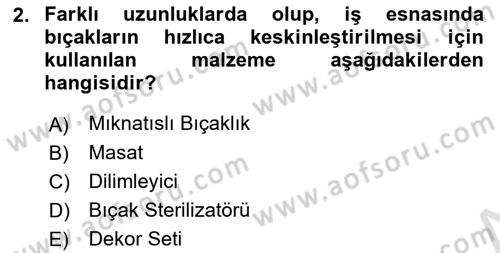 Yiyecek Ve İçecek İşletmeciliği Dersi 2023 - 2024 Yılı Yaz Okulu Sınav Soruları 2. Soru