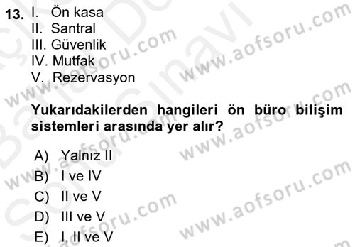 Menü Yönetimi Dersi 2015 - 2016 Yılı (Final) Dönem Sonu Sınav Soruları 13. Soru