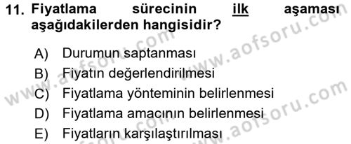 Menü Yönetimi Dersi 2016 - 2017 Yılı 3 Ders Sınavı 11. Soru