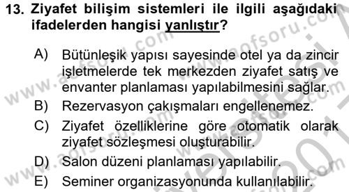 Menü Yönetimi Dersi 2016 - 2017 Yılı 3 Ders Sınav Soruları 13. Soru
