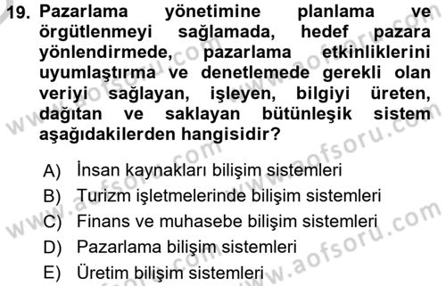 Menü Yönetimi Dersi 2016 - 2017 Yılı 3 Ders Sınav Soruları 19. Soru