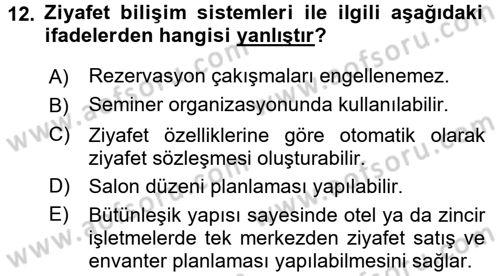 Menü Yönetimi Dersi 2016 - 2017 Yılı (Final) Dönem Sonu Sınav Soruları 12. Soru