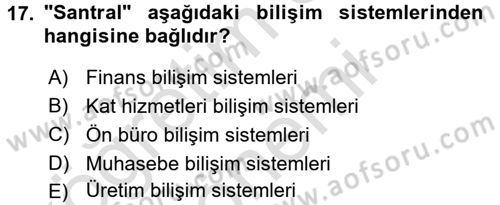 Menü Yönetimi Dersi 2016 - 2017 Yılı (Final) Dönem Sonu Sınav Soruları 17. Soru