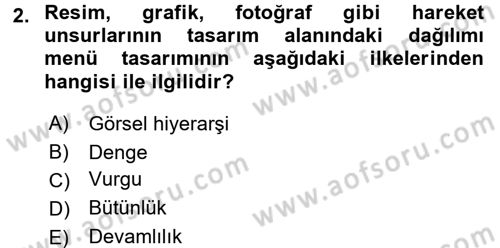 Menü Yönetimi Dersi 2016 - 2017 Yılı (Final) Dönem Sonu Sınav Soruları 2. Soru