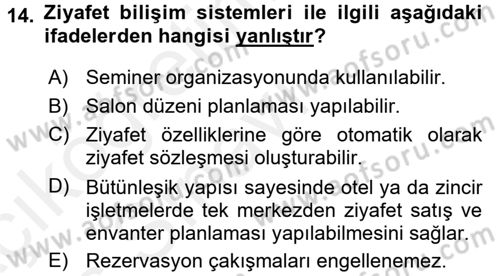 Menü Yönetimi Dersi 2017 - 2018 Yılı 3 Ders Sınav Soruları 14. Soru