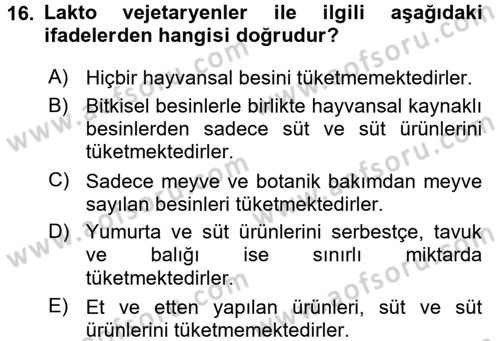 Menü Yönetimi Dersi 2017 - 2018 Yılı 3 Ders Sınav Soruları 16. Soru