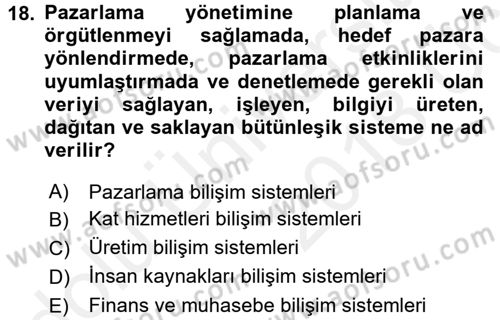 Menü Yönetimi Dersi 2017 - 2018 Yılı 3 Ders Sınav Soruları 18. Soru