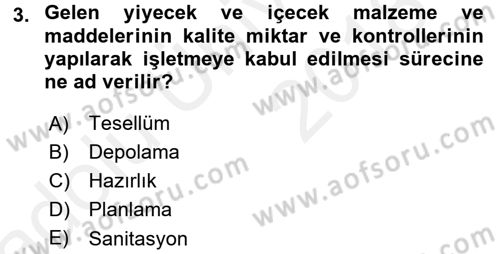 Menü Yönetimi Dersi 2017 - 2018 Yılı 3 Ders Sınav Soruları 3. Soru