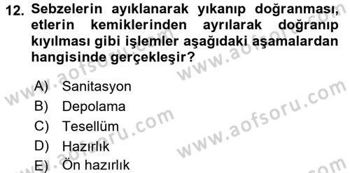 Menü Yönetimi Dersi 2017 - 2018 Yılı (Vize) Ara Sınav Soruları 12. Soru