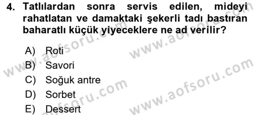 Menü Yönetimi Dersi 2017 - 2018 Yılı (Vize) Ara Sınav Soruları 4. Soru