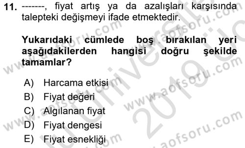 Menü Yönetimi Dersi 2018 - 2019 Yılı 3 Ders Sınavı 11. Soru