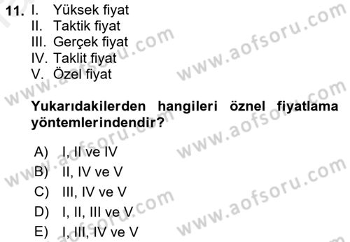 Menü Yönetimi Dersi 2018 - 2019 Yılı (Final) Dönem Sonu Sınavı 11. Soru