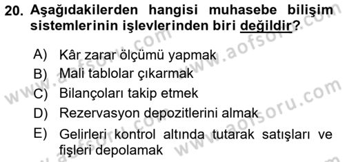 Menü Yönetimi Dersi 2018 - 2019 Yılı (Final) Dönem Sonu Sınav Soruları 20. Soru