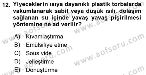 Menü Yönetimi Dersi 2018 - 2019 Yılı Yaz Okulu Sınav Soruları 12. Soru