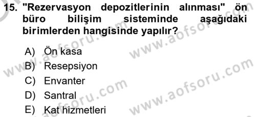 Menü Yönetimi Dersi 2018 - 2019 Yılı Yaz Okulu Sınav Soruları 15. Soru