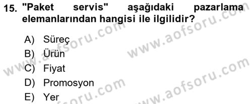 Menü Yönetimi Dersi 2020 - 2021 Yılı Yaz Okulu Sınav Soruları 15. Soru