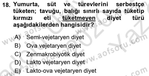 Menü Yönetimi Dersi 2020 - 2021 Yılı Yaz Okulu Sınav Soruları 18. Soru
