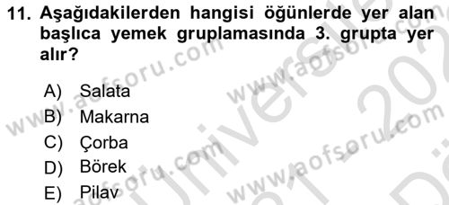 Menü Yönetimi Dersi 2021 - 2022 Yılı (Vize) Ara Sınav Soruları 11. Soru