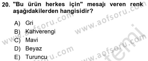 Menü Yönetimi Dersi 2021 - 2022 Yılı (Vize) Ara Sınav Soruları 20. Soru