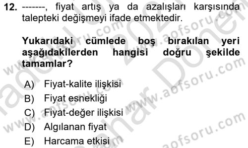 Menü Yönetimi Dersi 2021 - 2022 Yılı (Final) Dönem Sonu Sınav Soruları 12. Soru