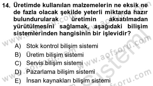 Menü Yönetimi Dersi 2021 - 2022 Yılı (Final) Dönem Sonu Sınav Soruları 14. Soru