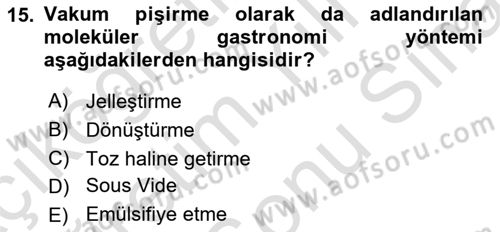 Menü Yönetimi Dersi 2021 - 2022 Yılı (Final) Dönem Sonu Sınav Soruları 15. Soru