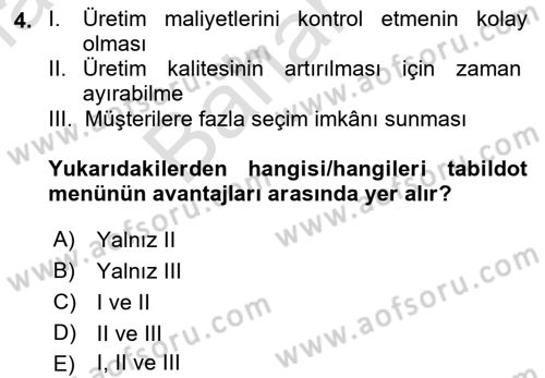 Menü Yönetimi Dersi 2021 - 2022 Yılı (Final) Dönem Sonu Sınav Soruları 4. Soru