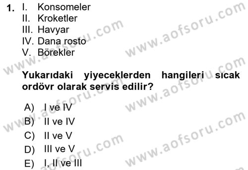 Menü Yönetimi Dersi 2021 - 2022 Yılı Yaz Okulu Sınav Soruları 1. Soru