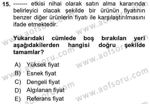 Menü Yönetimi Dersi 2021 - 2022 Yılı Yaz Okulu Sınav Soruları 15. Soru