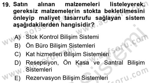 Menü Yönetimi Dersi 2021 - 2022 Yılı Yaz Okulu Sınav Soruları 19. Soru