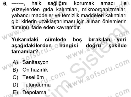 Menü Yönetimi Dersi 2021 - 2022 Yılı Yaz Okulu Sınav Soruları 6. Soru