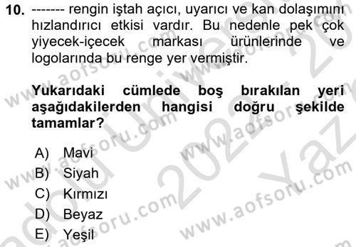 Menü Yönetimi Dersi 2022 - 2023 Yılı Yaz Okulu Sınav Soruları 10. Soru