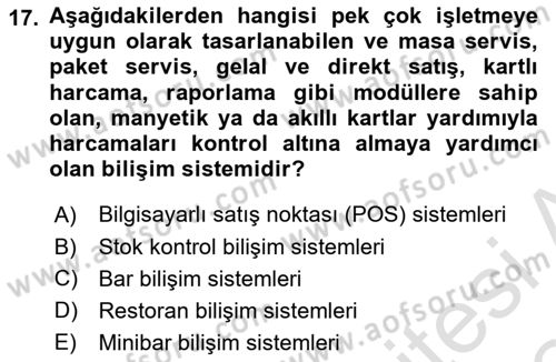 Menü Yönetimi Dersi 2023 - 2024 Yılı (Final) Dönem Sonu Sınav Soruları 17. Soru