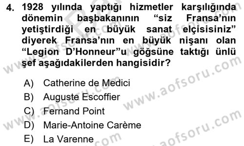 Menü Yönetimi Dersi 2023 - 2024 Yılı (Final) Dönem Sonu Sınav Soruları 4. Soru